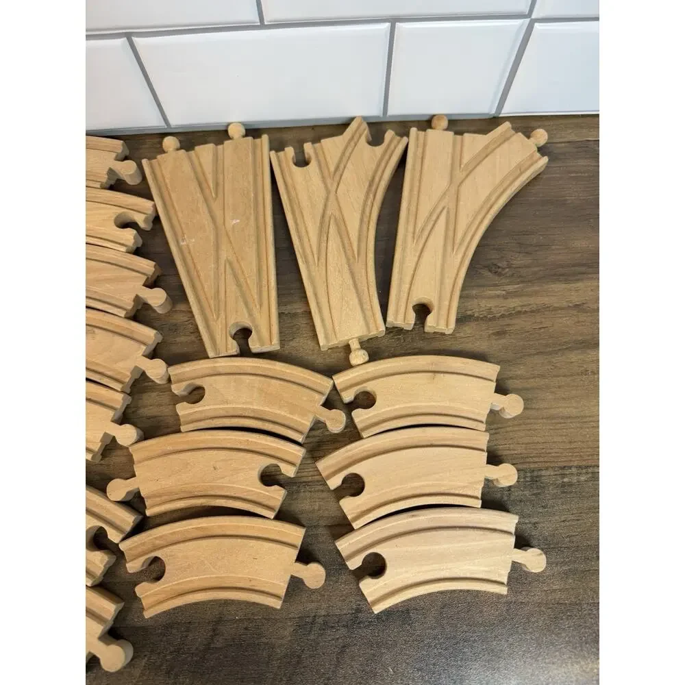 Thomas & Friends Wooden Railway Track Lot 23 Pc Vintage Straight Curved Switch